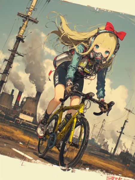 晴れの日にサイクリング