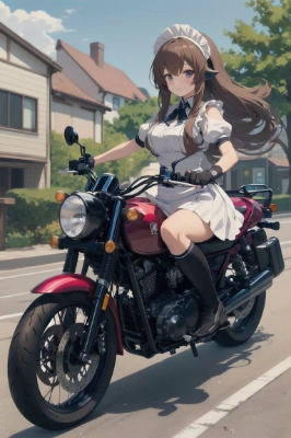 メイドのお姉さまはバイクに跨る