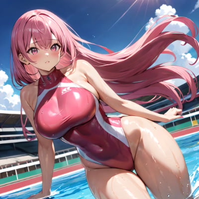 競泳水着の女の子