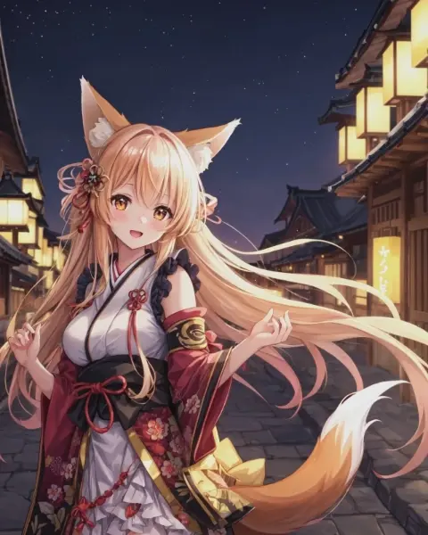 和風な狐娘さんたち