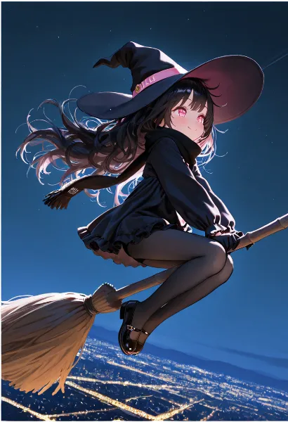 夜空を駆ける小さな魔女の冒険