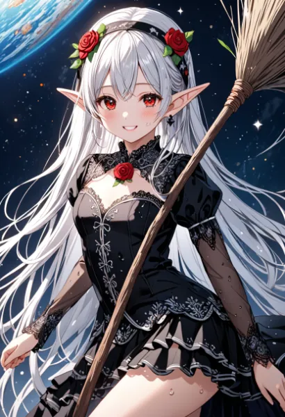 宇宙を駆ける薔薇の魔女エルフ