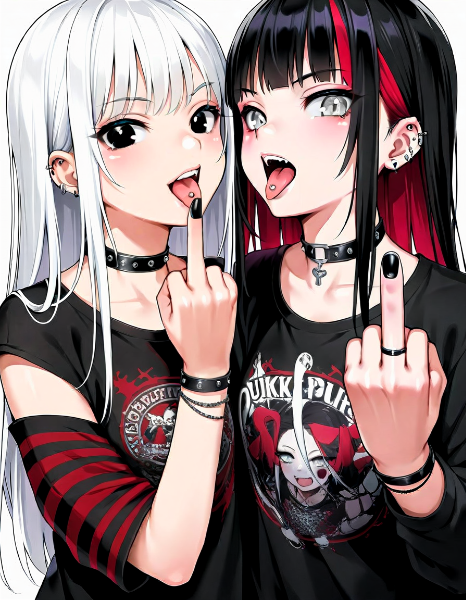 舌ピパンク女子