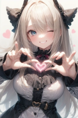 手でハート