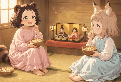 コン子とポン子・ひな祭り