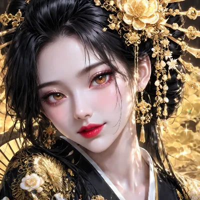 黄金の花飾る黒髪の美姫
