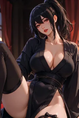 黒髪美女の魅惑的な夜