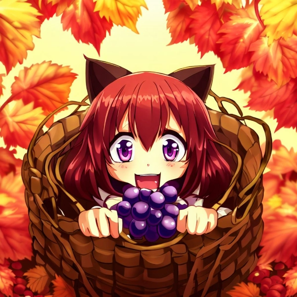 葡萄と猫（擬人化）