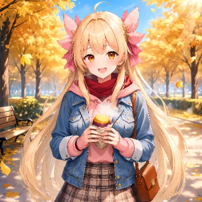 イチョウの公園でほかほか焼きいも