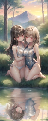 とりあえず水着百合