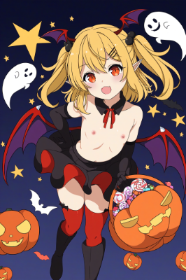 トップレスハロウィンヴァンパイアガール