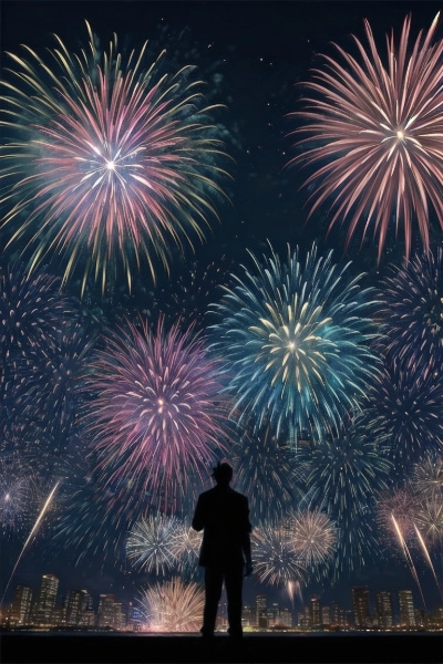 世界の各地で花火が上がる