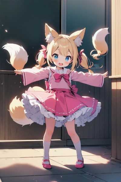 金髪ツインテ×キツネ化の魔法