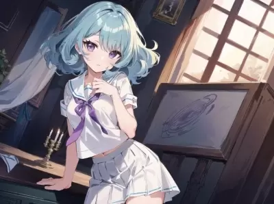 #47 青髪少女