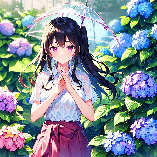 【Ｒ15】Yシャツなうちの子と紫陽花＊(3枚)