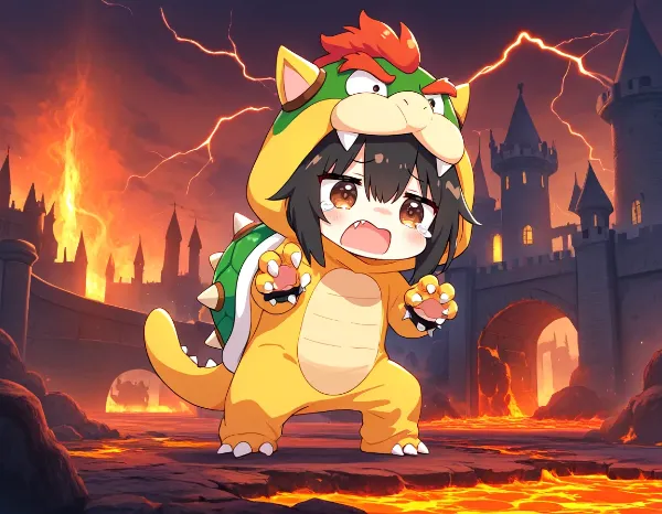 クッパ城でクッパ扱いニャ～(TOT)