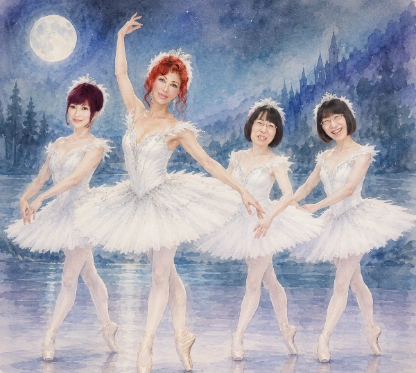 ××姉妹の白鳥の湖