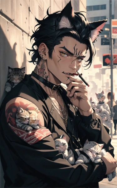 兄貴、猫好きなんですか？