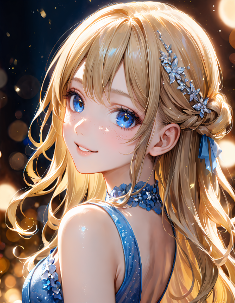 ブロンドソロ・ハーフアップ