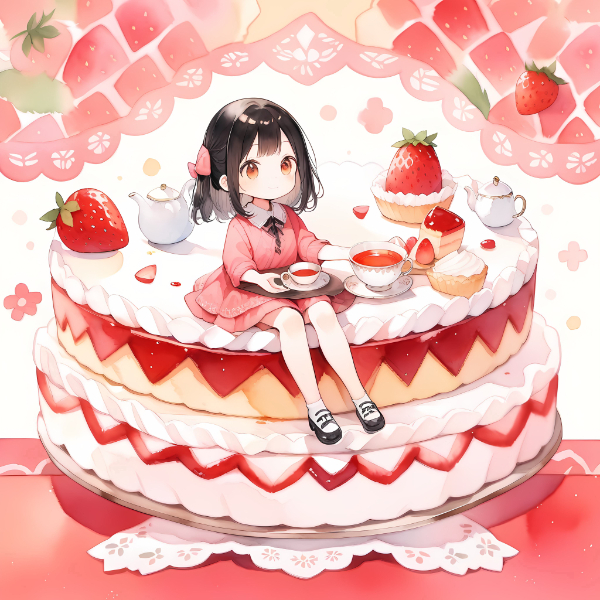 イチゴのケーキ。