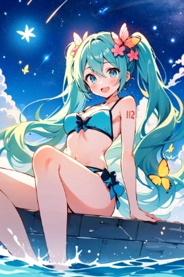 夜にこっそりと海で遊ぶ後輩