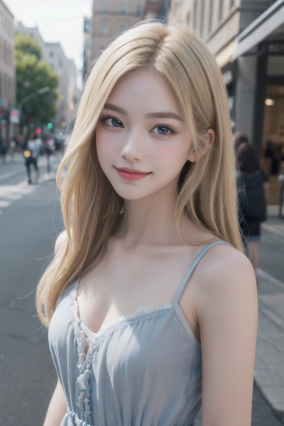 街角に佇む金色の髪の少女