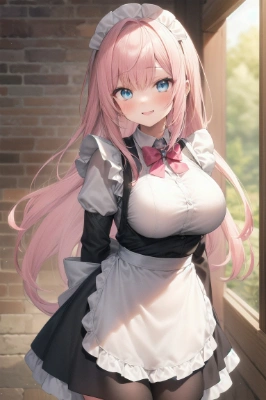 ピンク髪のメイドさん