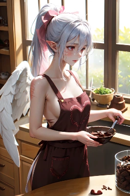 手作りチョコを作る奴隷天使