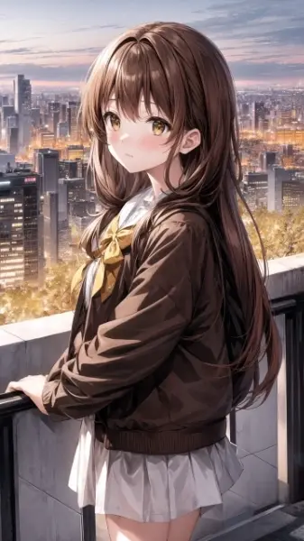 黄色いリボンの女の子