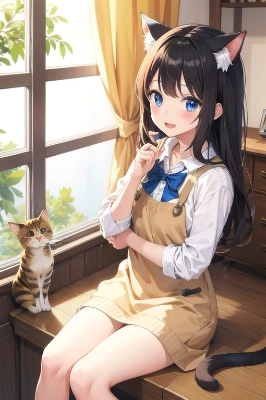 美少女 猫