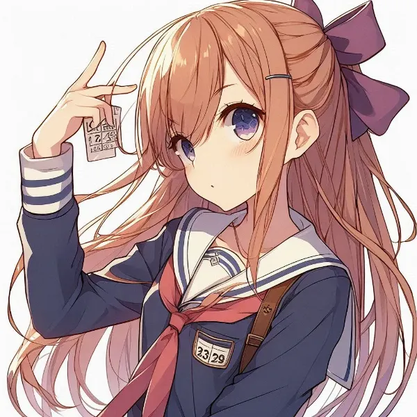 ハーフアップヘアの女子高生