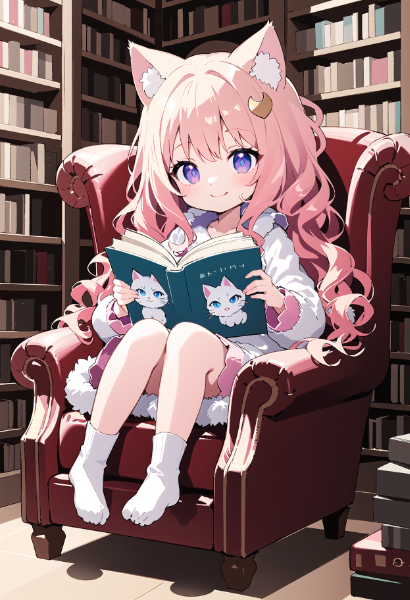 パパの部屋で本よむのが好き♪