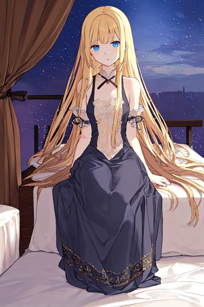 金髪お嬢様のお部屋での姿