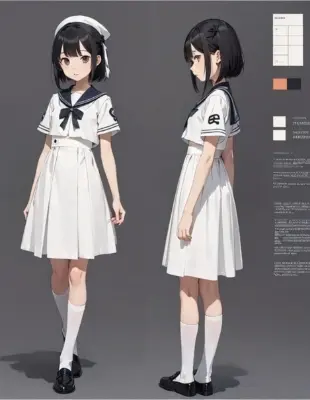 白いセーラ服少女
