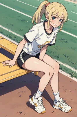 金髪ポニーテール