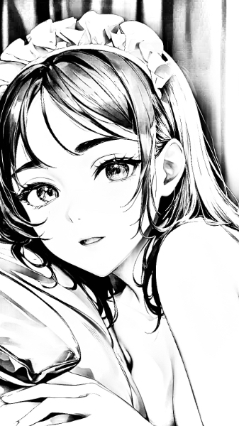 メイドさん(鉛筆画風)