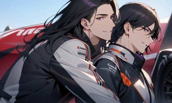 【R15】キメ顔な、レーシングスーツなロン毛男性★その3(10枚)