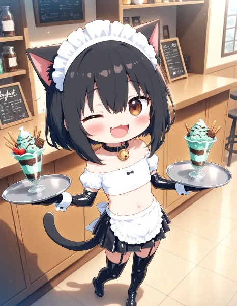 ウチの制服貸し出し企画でチョコミント祭を手伝うニャ！