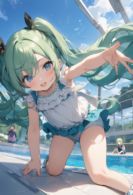 プールの可愛い天使ちゃん