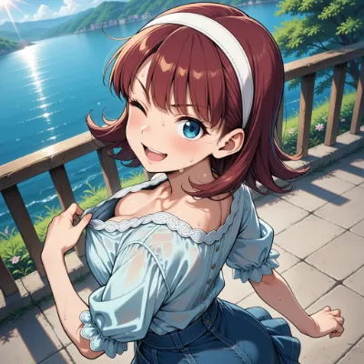 夏の胸チラ