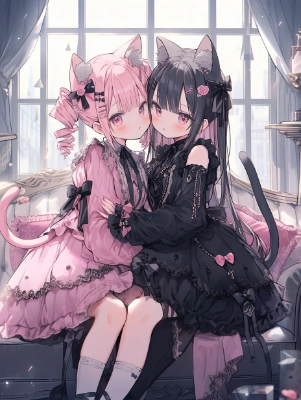 ピンクと黒