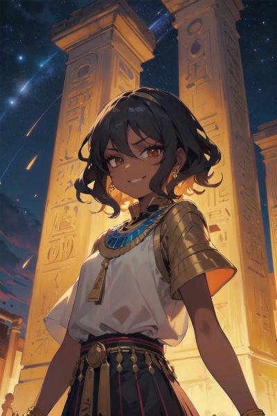 古代エジプトの踊り子的女性神官（上半身UP）