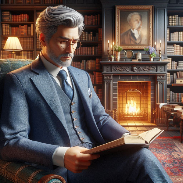 白髪の混じった男性