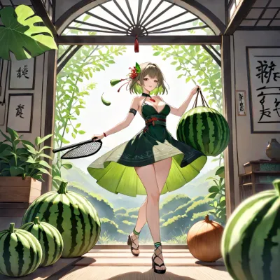 夏のスイカガール