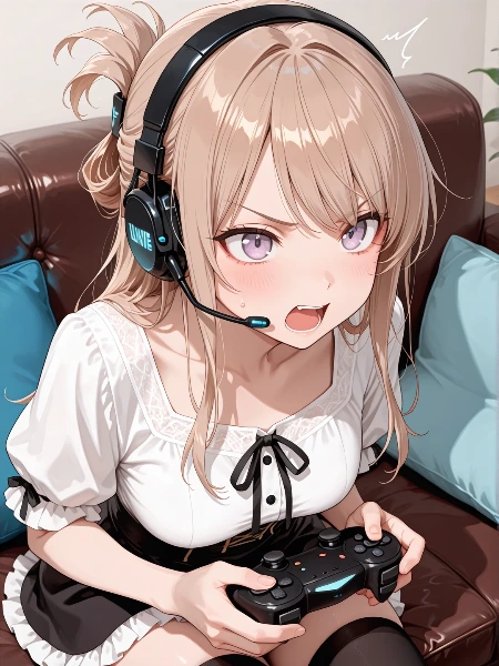 ヘッドセット少女の熱きゲームバトル