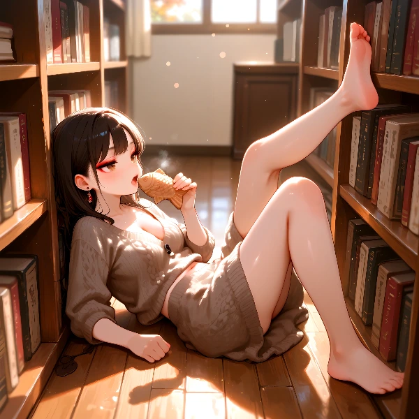 図書館でのくつろぎタイム