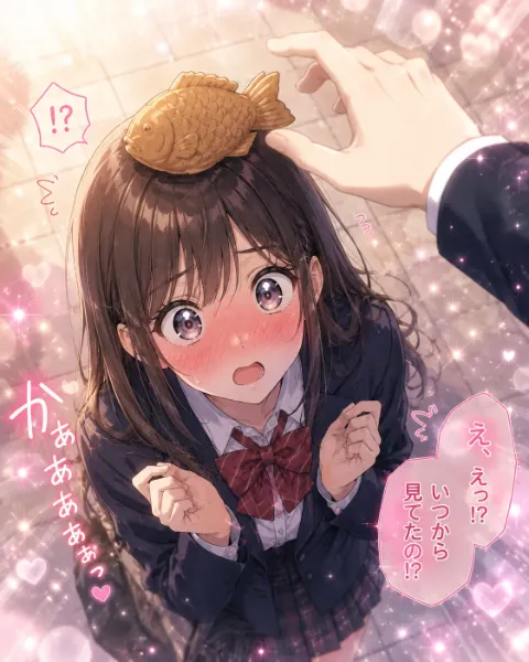 「頭にたい焼きのってるよ」