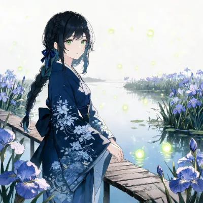 あやめ咲く 水の鏡に 写る影