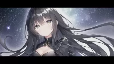 星空と黒髪の女の子 その2 ✨