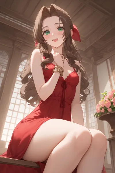 エアリス　赤いドレス姿